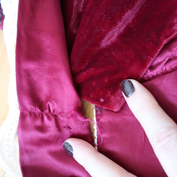 Vintage 80s Jessica McClintock Gunne Sax Velvet & Lace Party Dress - Picture 11 of 16